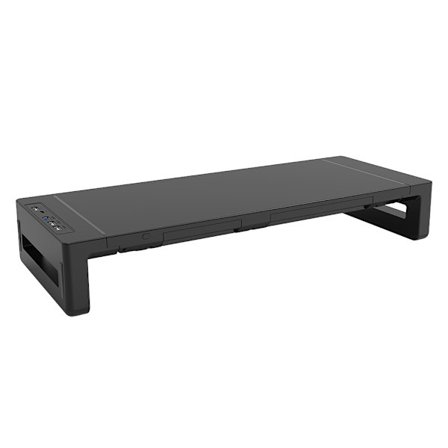 Foldbar Monitor Stativ, USB 3.0 Computer Monitor Hub, Skrivebordsstativ med Opbevaringsskuffe,