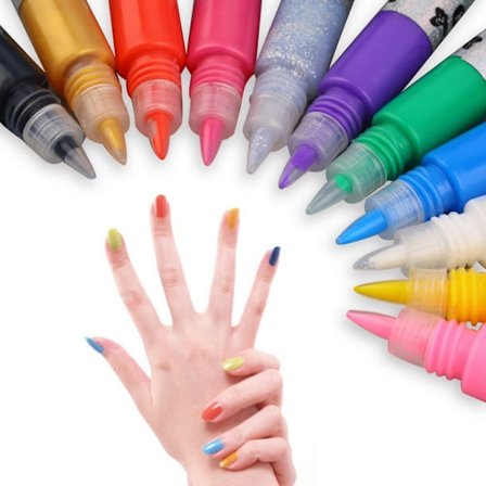 12 Neglelakkpenner, Nail Art Pens – Neglelakk