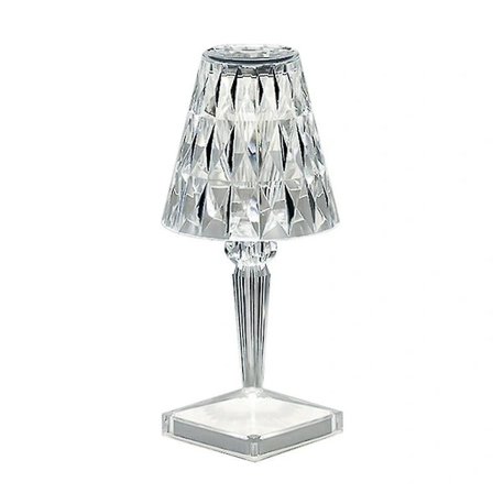 Kristall Diamant Bordlampe USB Oppladbar Lampe Berøringssensor Kontroll