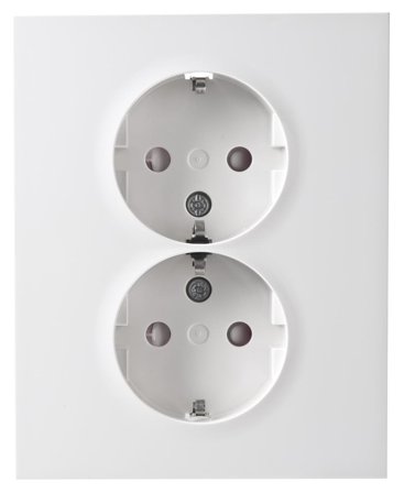 Elko Plus 2-V MJ Inf Skruv Stikkontakt jordet, 2-veis hvit, Strømbrytere & vegguttak