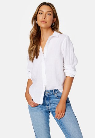 GANT Linen Chambray Shirt 110 White Klær