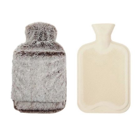 Varmvattenflaska Gummi (2 Liter) Varmvattenpåse För Kramper, Smärtlindring, Avtagbar Sängvärmare