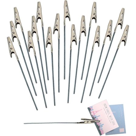 50 stk. Memo Clip, Metaltråds Alligator Clip, Memo og Besked Clip Holder