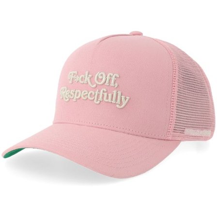Field Grade - Rosa trucker Keps - Respectfully Pastel Pink Twill Mesh A-frame Trucker @ Hatstore