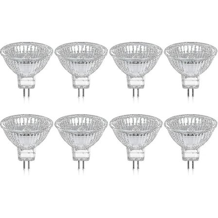 8-pak Halogenpærer Gu5.3 Mr16 35w 12v Dæmpbar - Varm hvid 2800k, 400 lumen, Jz-beskyttelse