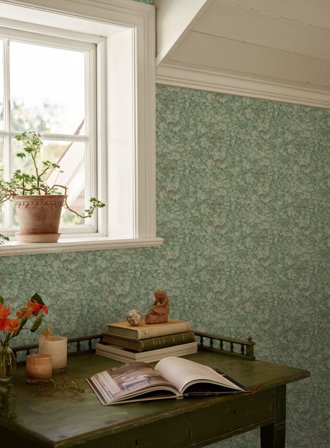 Duro Tapet, Lilla Dockekulla 062-07 Gammalsvenska Papper, L, Grön, Färg & tapeter