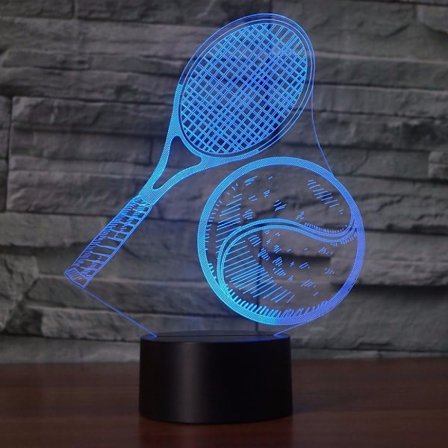 3D Tennis Yövalo Kaukosäätimellä Kosketusohjauksella Pöytälamppu Optinen Illuusio Lamput 7/16 Väriä Vaihtavat Valot Koti Sisustus Joulu 