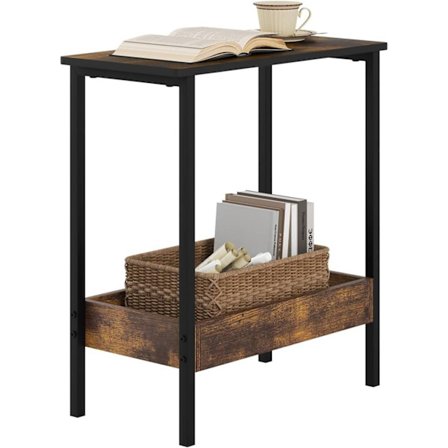 Rootz sidebord - sofabord - konsolbord - Robust og vandafvisende - 50 cm x 55 cm x 25 cm -brown & black metal ramme