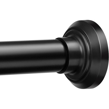 Mat Sort Bruseforhængsstang 1,1 til 2 m 1 Tomme Rustfrit Stål Spændestang Ingen Boring til Badeværelse Skab Vindue Rumdeler Skridsikker