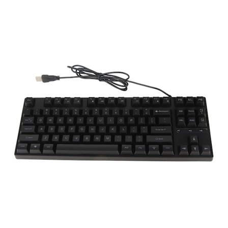 87 tangenter mekaniskt tangentbord bakgrundsbelysning ergonomiskt USB spel tangentbord med fällbar fot för PC bärbar dator svart