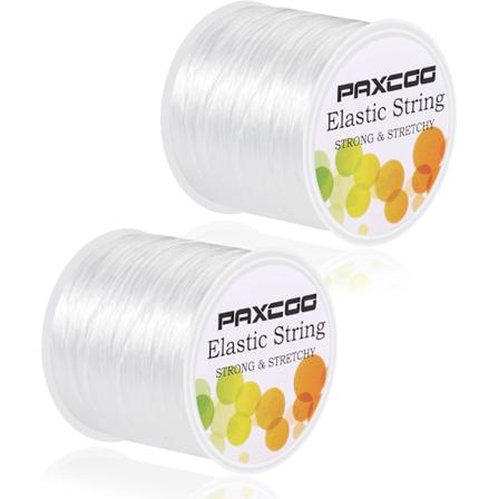 2 rullar elastisk tråd för armband, stretchig magisk elastisk tråd pärltråd smyckestråd för armband, halsband, lerpärlor, Pon Parent White
