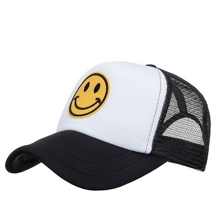 Smiley Face Truckerkeps Sommar Justerbar Mesh Baseballkeps