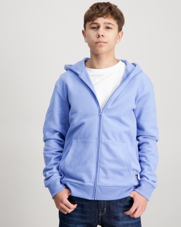 Zeke Essential Logo Tag Zip Hoodie Blå Hettegensere/Hoodies Gutt - Kids Brand Store