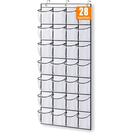 28 Store Lommer Over Dør Skoopbevaring Organizer Garderobe Skohylde Mesh Hængende Opbevaring Skohænger Holder Organizer