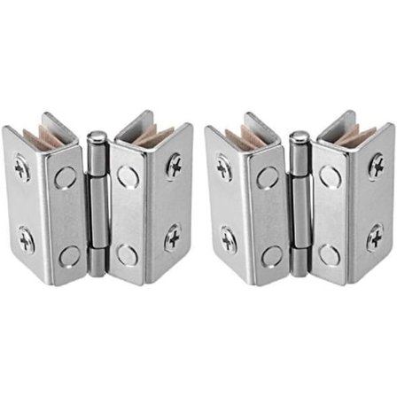 1 Par Glasdörrsgångjärn Vitrinskåp Vinskåpsdörr Gångjärnsklämma Ersättningstillbehör Passar för 4-8 mm Tjockt Glas