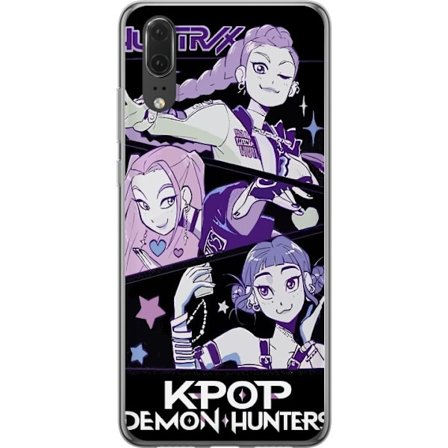 Yhteensopiva Puhelinkuori Huawei P20 Kpop Demon Hunters Huntrix Trio Tytöt Violetit tähdet Retro-idoli Taidetta