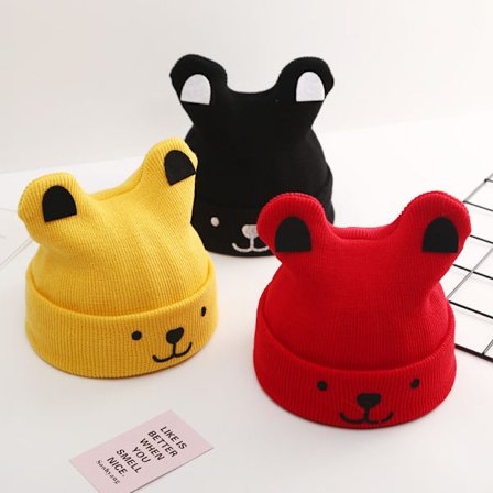 Set med 3 nyfödda babyflickor hatt vår nyfödda pojkar hatt söt kanin