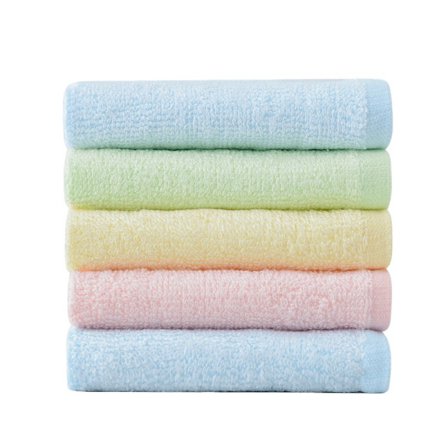 5 små håndklær i flerfarget fiberbånd til ansiktsvask