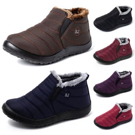 Herr Dam Vinter Plysch Fleece Snow Boots Halkfri Fotled Blue 40