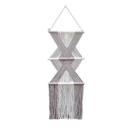 Handvävd gobeläng med tofsar i ren bomull