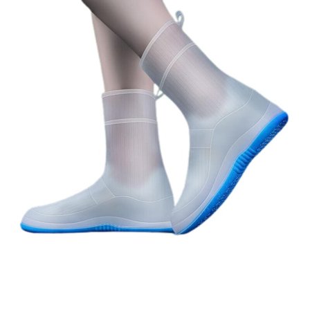 Vattentäta silikonöverskor, halkfria silikonöverskor, återanvändbara unisex blå (XXXL, 42/43, 1 par)