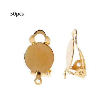50 stk Flat Brett Øreklips Runde Flate Brett Øreklips For Smykkefremstilling