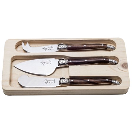 Laguiole Ostknive 3 st, brun | KitchenOne