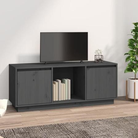 Vidaxl Tv-bänk Grå 110,5x35x44 Cm Massiv Furu Grå