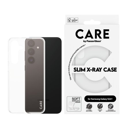 CARE by Panzer Fashionable Case Transparent X-Ray Soft Basic Samsung Galaxy S24+ PanzerGlass - High quality tempered glass screen protector