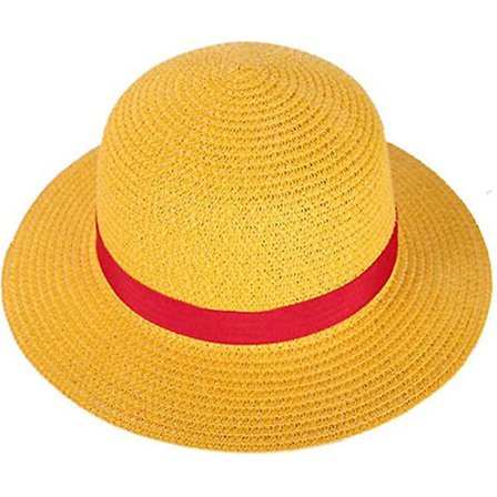 Poika Tyttö Yksi Pala Hat Olki Hattu Kaula Köy Pehmeä Litteä Top Hat Cosplay Japanilainen Sarjakuva Props Hat Lapset Punainen Raidallinen Ranta Hattu 