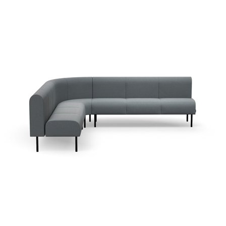 Sofa VARIETY, 90° hjørne, innover, stoff Pod CS, sølvgrå