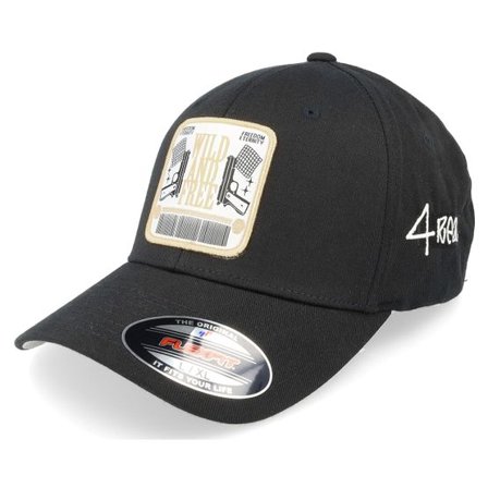 4REAL - Svart flexfit Keps - Wild And Free Patch Black Flexfit @ Hatstore