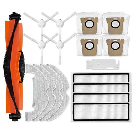 Ersättningsdelar och tillbehör för Xiaomi Robot Vacuum X10 - Sidoborste, HEPA-filter, Mopp, Dammsugarpåse
