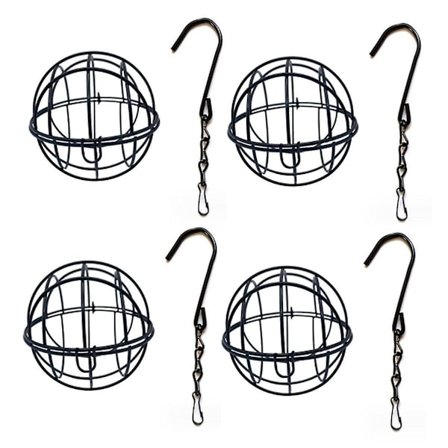 4 stk. Chit Ball Holder, Fuglemater, Metall Hengende Fuglemater, Fettkuleholder Kompatibel med Hengende, Fuglemat