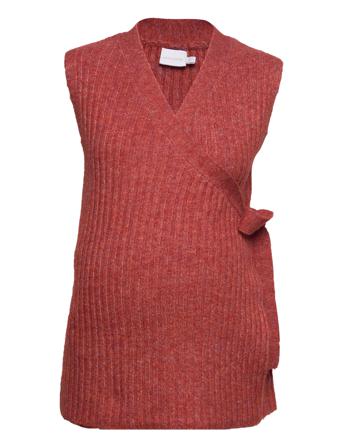 Mlnewdana Tess Knit Vest 2F A. Vests Knitted Vests Rød Mamalicious