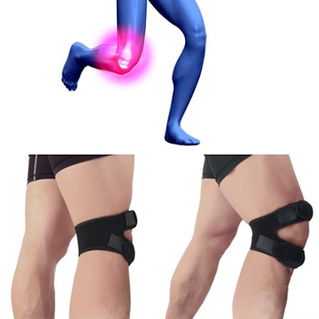 Justerbar Sport Knæbind Beskytter Beskyttende Knæstøtte Rem Bånd til Basketball Volleyball Løb