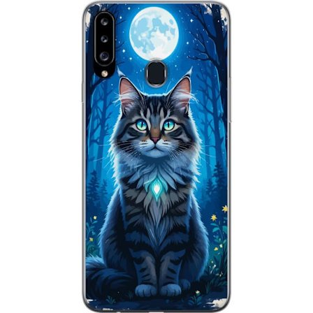 Kompatibel Mobilcover til Samsung Galaxy A20s Katt månsken