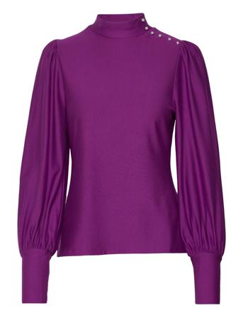 Rifagz Button Blouse Bluse Langærmet Lilla Gestuz