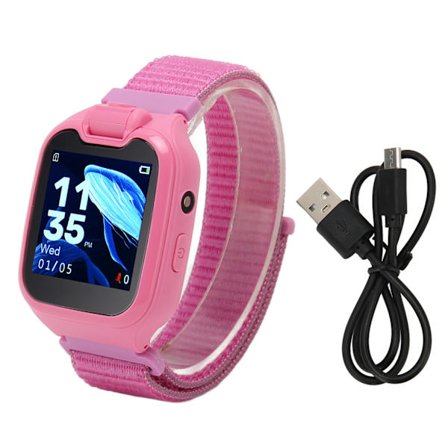 Børne Smartwatch 1.54 Tommer IPS HD Farve Touch Skærm Børne Smartwatch 2G GSM Support Opkald SOS Alarm Foto Video Musik Spil Pink