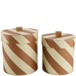 JOX 2-Pack Brown FSC Mix Round Boxes One Size - Storage - One size - Brown