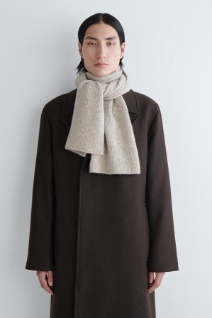 COS Women's Sciarpa In Lana E Cashmere A Coste in Beige