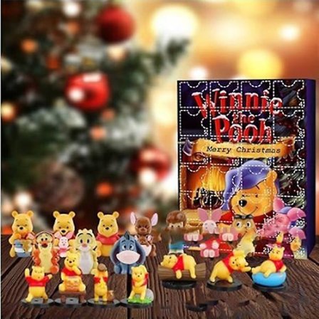 Julekalender 2024 Winnie The Pooh Figur-Dukke Dekorasjon Jul 24 Dagers Nedtelling Overraskelse Blindboksgaver For Barn Voksne [DB]
