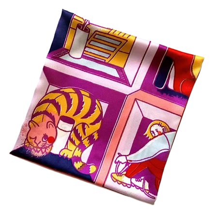 #Lille kvadratisk tørklæde, trykt silketørklæde, 70*70cm#