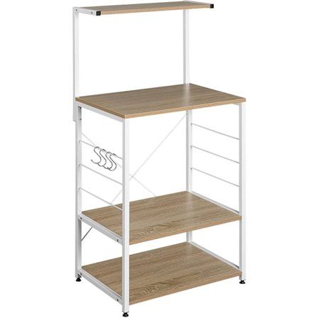 Rootzin moderni monikäyttöinen seisova hylly - Säilytysteline - Näyttöyksikkö - Kestävä MDF ja teräs - Helppo asentaa - Vedenpitävä ja naarmuuntumaton