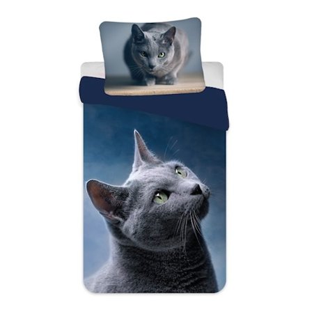 Duvet Cover Cat Dark 140×200 cm, Mikrofiber 70x90 cm