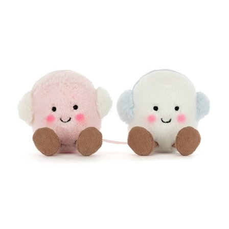 Jellycat Amuseables Toastie Rosa og Hvite Marshmallows Kosedyr{yh}