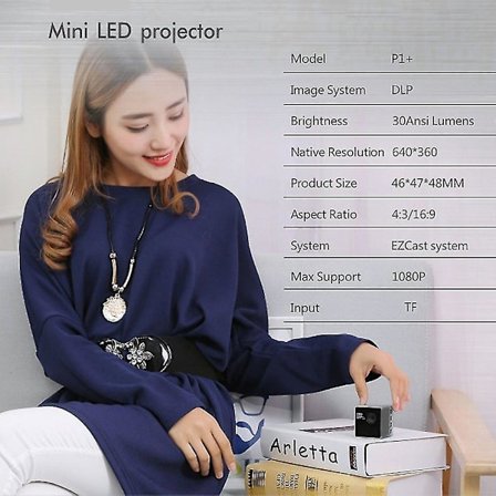 Mini 1080p Full HD LED-projektor Bärbar Hemmabio