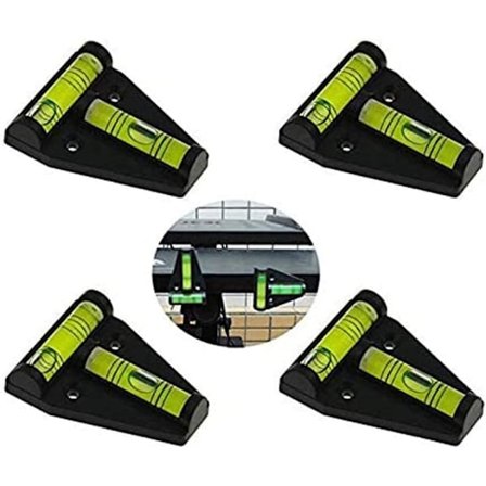 T-taso: Työkalut, vaakasuorat kuplat, kolme jalkaa, koneet, hyllyt ja muut magneetti