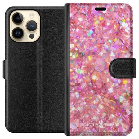 Kompatibelt Plånboksfodral till Apple Apple iPhone 15 Pro Max Cactus and Friends – PinkGlitter