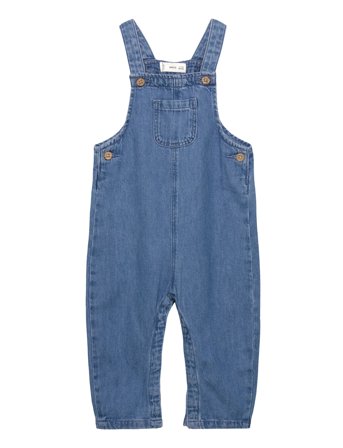 Mango Denim Pockets Dungarees - Blue - 3-6M